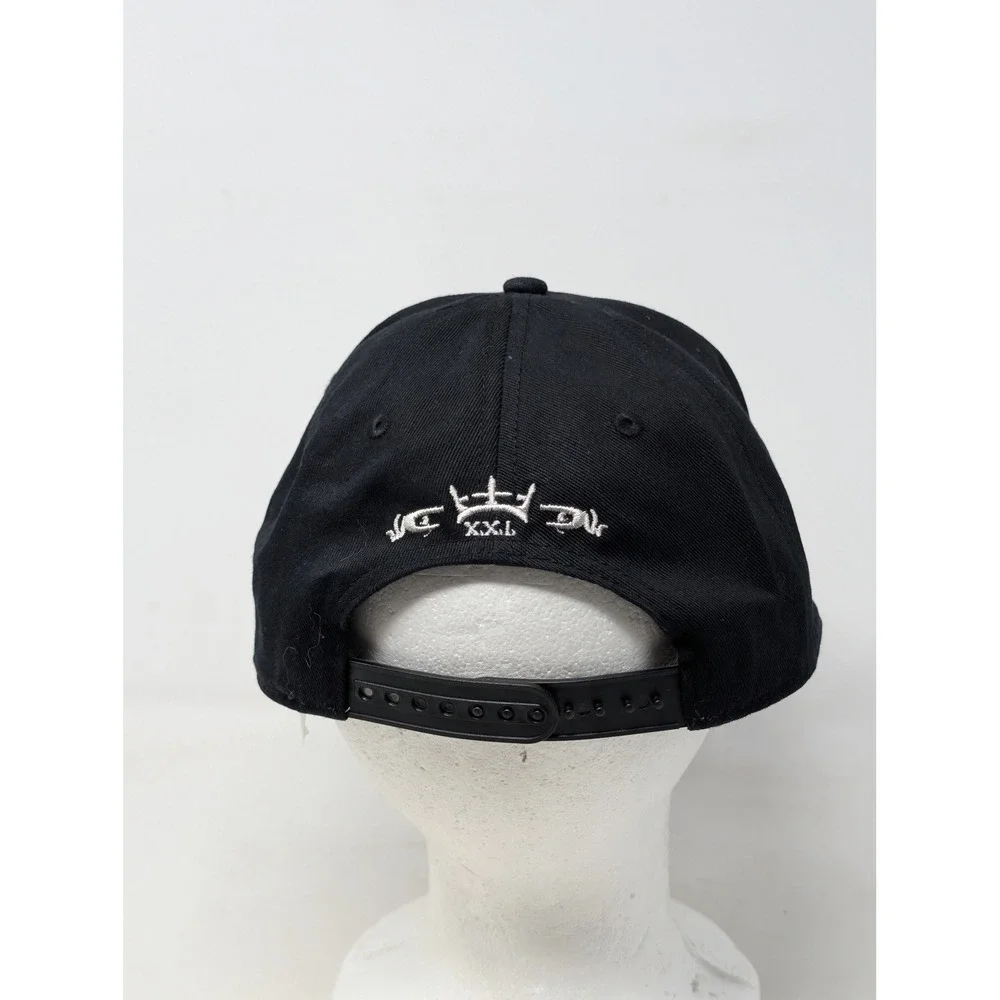 McQueen and the Violet Fog Gin Snapback Hat Black Embroidered Logo Cap XXL